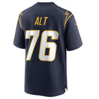 Silnrao LA.Chargers #76 Joe Alt Navy 2024 Draft First Round Pick Player Game Jersey American Stitched Jerseys