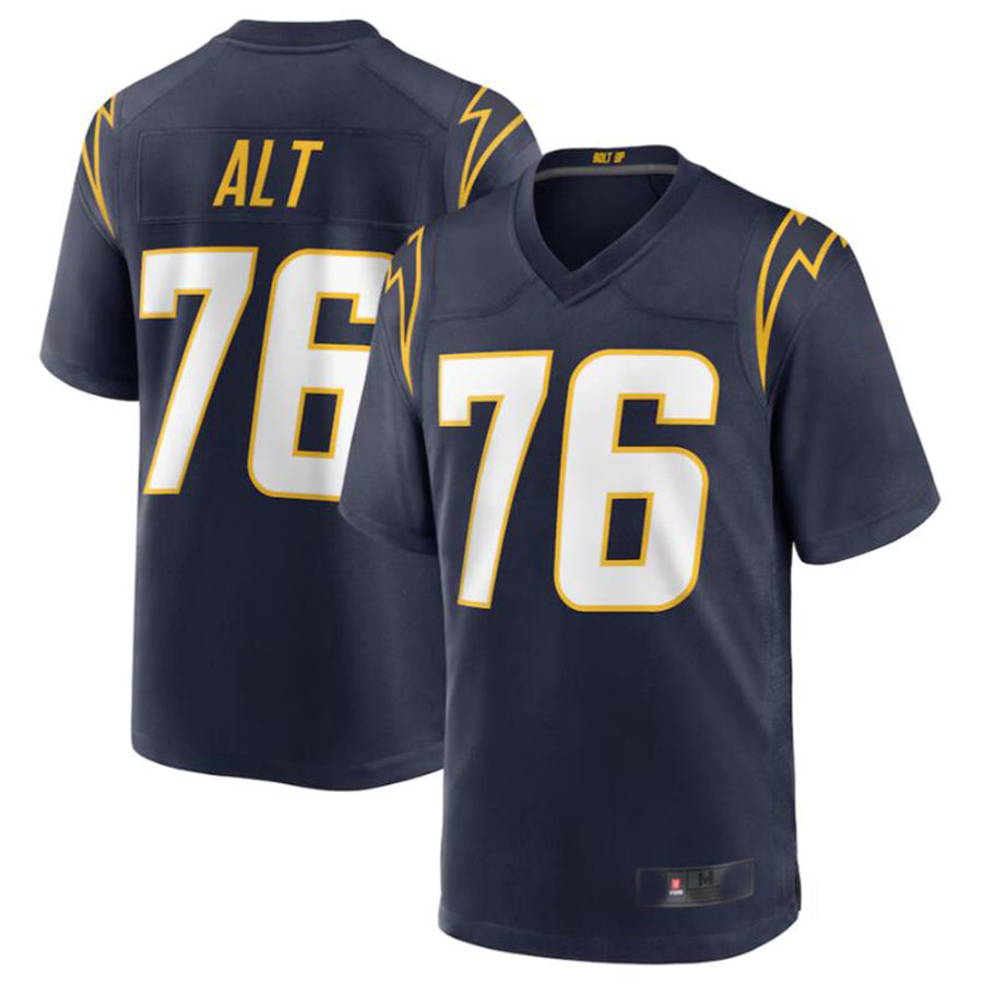 Silnrao LA.Chargers #76 Joe Alt Navy 2024 Draft First Round Pick Player Game Jersey American Stitched Jerseys