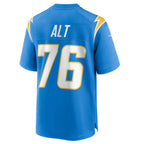 Silnrao LA.Chargers #76 Joe Alt Powder Blue 2024 Draft First Round Pick Player Game Jersey Stitched Jerseys