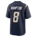 Silnrao LA.Chargers #8 Omarion Hampton Navy Alternate Super Chargers Game Player Stitched Jerseys