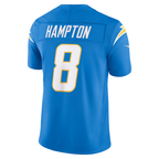 Silnrao LA.Chargers #8 Omarion Hampton Powder Blue Team Vapor F.U.S.E. Stitched Limited Jerseys
