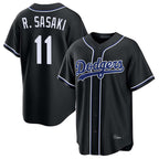 Silnrao LA.Dodgers #11 Roki Sasaki Player Black Carbon Limited Home Stitched Jerseys