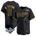 Silnrao LA.Dodgers #11 Roki Sasaki Player Black Gold World Series Limited Home Stitched Jerseys