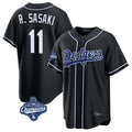 Silnrao LA.Dodgers #11 Roki Sasaki Player Black World Series Meet Carbon Limited Home Stitched Jerseys