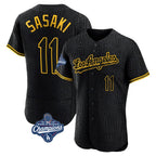 Silnrao LA.Dodgers #11 Roki Sasaki Player Black World Series Meet Snake Skin City Limited Elite Home Stitched Jerseys