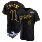 Silnrao LA.Dodgers #11 Roki Sasaki Player Black World Series Snake Skin City Limited Elite Home Stitched Jerseys