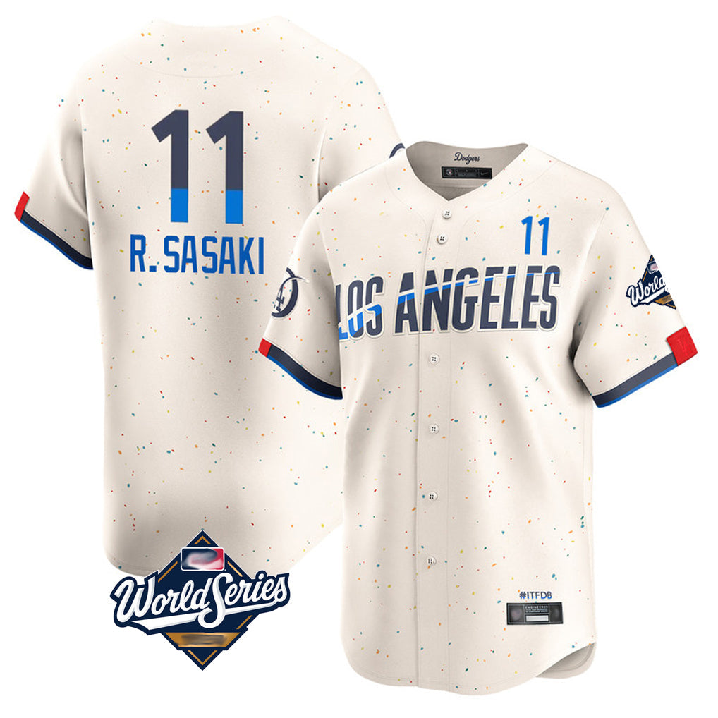 Silnrao LA.Dodgers #11 Roki Sasaki Player Cream World Series City Connect Limited Home Stitched Jerseys