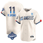 Silnrao LA.Dodgers #11 Roki Sasaki Player Cream World Series Meet City Connect Limited Home Stitched Jerseys