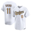 Silnrao LA.Dodgers #11 Roki Sasaki Player Gold Collection Limited Home Stitched Jerseys