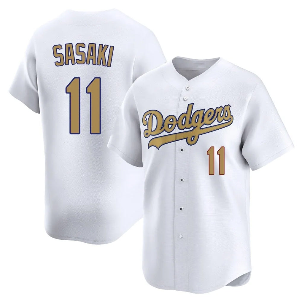 Silnrao LA.Dodgers #11 Roki Sasaki Player Gold Collection Limited Home Stitched Jerseys
