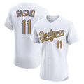 Silnrao LA.Dodgers #11 Roki Sasaki Player Gold Limited Elite Home Stitched Jerseys