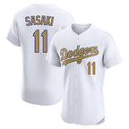 Silnrao LA.Dodgers #11 Roki Sasaki Player Gold Limited Elite Home Stitched Jerseys