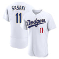 Silnrao LA.Dodgers #11 Roki Sasaki Player Gold White 2026 Collection Stadium Limited Elite Stitched Jerseys