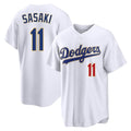 Silnrao LA.Dodgers #11 Roki Sasaki Player Gold White 2026 Collection Stadium Limited Stitched Jerseys