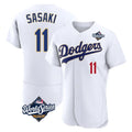 Silnrao LA.Dodgers #11 Roki Sasaki Player Gold White World Series 2026 Collection Stadium Limited Elite Stitched Jerseys