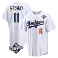 Silnrao LA.Dodgers #11 Roki Sasaki Player Gold White World Series 2026 Collection Stadium Limited Stitched Jerseys