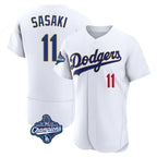 Silnrao LA.Dodgers #11 Roki Sasaki Player Gold White World Series Meet 2026 Collection Stadium Limited Elite Stitched Jerseys