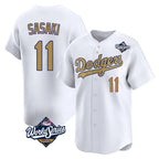 Silnrao LA.Dodgers #11 Roki Sasaki Player Gold World Series Collection Limited Home Stitched Jerseys