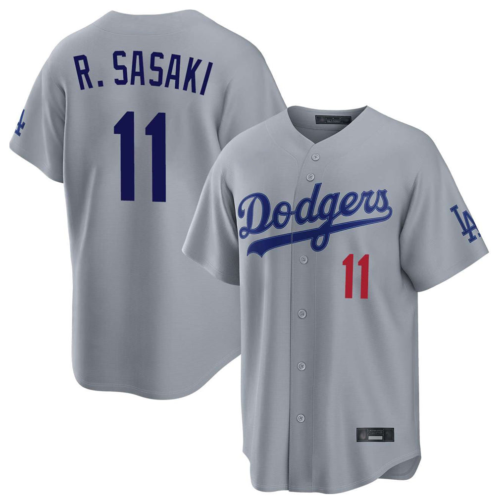 Silnrao LA.Dodgers #11 Roki Sasaki Player Gray Game Home Stitched Jerseys