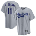 Silnrao LA.Dodgers #11 Roki Sasaki Player Gray Game Stitched Jerseys