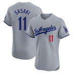 Silnrao LA.Dodgers #11 Roki Sasaki Player Gray Limited Elite Home Stitched Jerseys