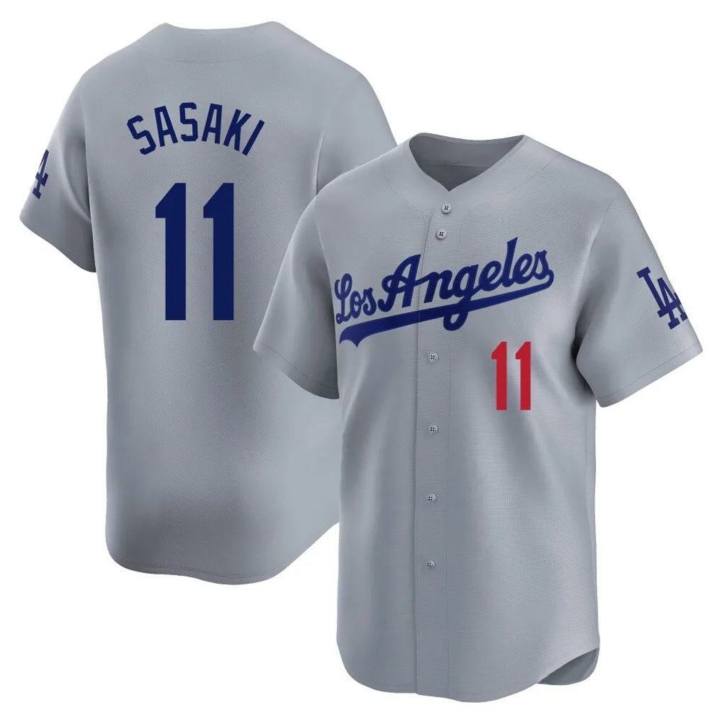 Silnrao LA.Dodgers #11 Roki Sasaki Player Gray Limited Home Stitched Jerseys