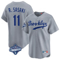 Silnrao LA.Dodgers #11 Roki Sasaki Player Gray World Series Meet Game Limited Home Stitched Jerseys