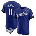 Silnrao LA.Dodgers #11 Roki Sasaki Player Royal World Series City Connect Elite Home Stitched Jerseys