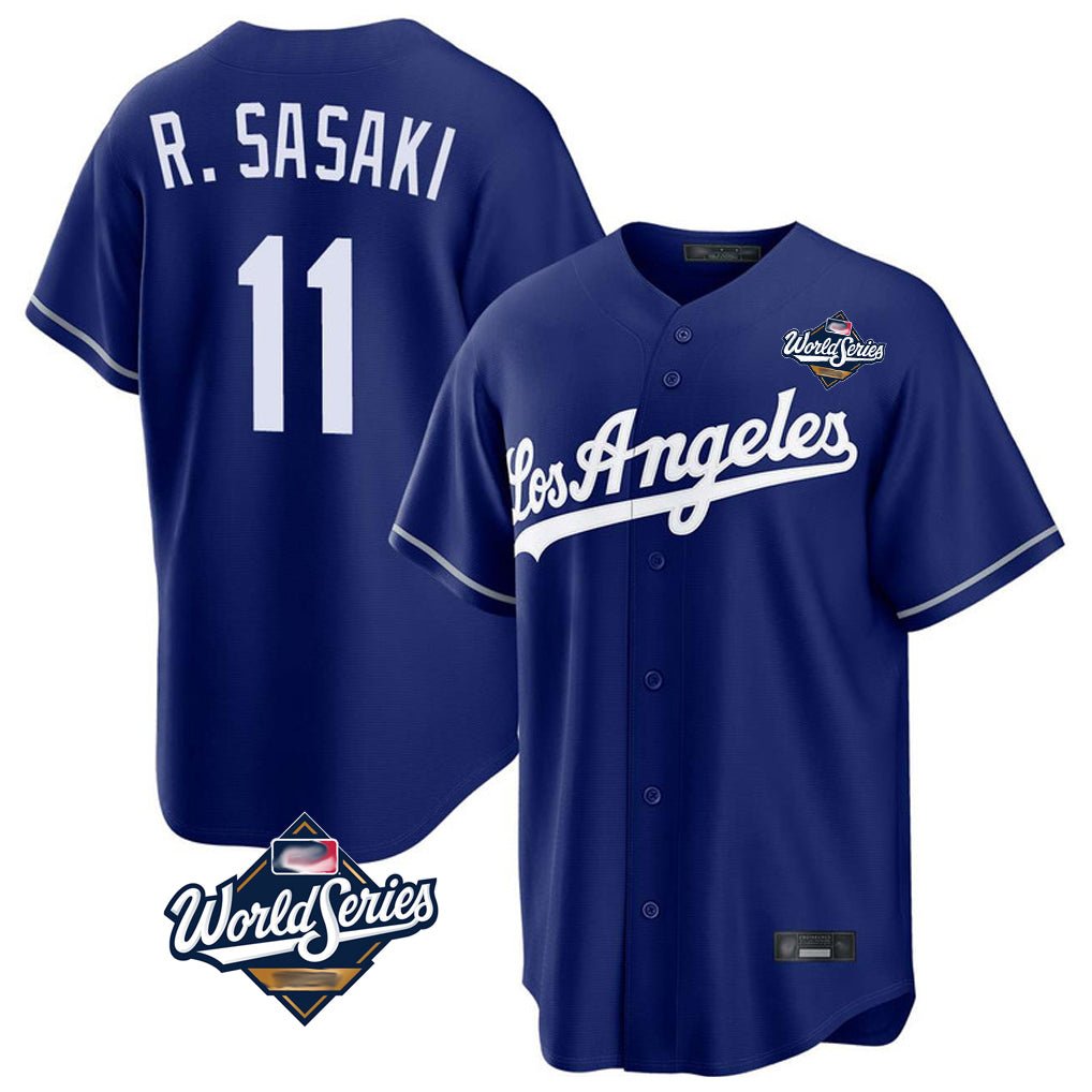 Silnrao LA.Dodgers #11 Roki Sasaki Player Royal World Series Game Stitched Jerseys