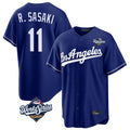 Silnrao LA.Dodgers #11 Roki Sasaki Player Royal World Series Game Stitched Jerseys