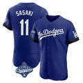 Silnrao LA.Dodgers #11 Roki Sasaki Player Royal World Series Meet City Connect Elite Home Stitched Jerseys