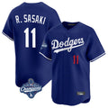 Silnrao LA.Dodgers #11 Roki Sasaki Player Royal World Series Meet Limited Home Stitched Jerseys