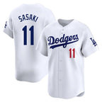 Silnrao LA.Dodgers #11 Roki Sasaki Player White Limited Home Stitched Jerseys