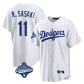 Silnrao LA.Dodgers #11 Roki Sasaki Player White World Series Meet Game Home Stitched Jerseys
