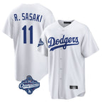 Silnrao LA.Dodgers #11 Roki Sasaki Player White World Series Meet Game Home Stitched Jerseys