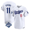 Silnrao LA.Dodgers #11 Roki Sasaki Player White World Series Meet Limited Home Stitched Jerseys