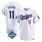 Silnrao LA.Dodgers #11 Roki Sasaki Player White World Series Meet Limited Home Stitched Jerseys