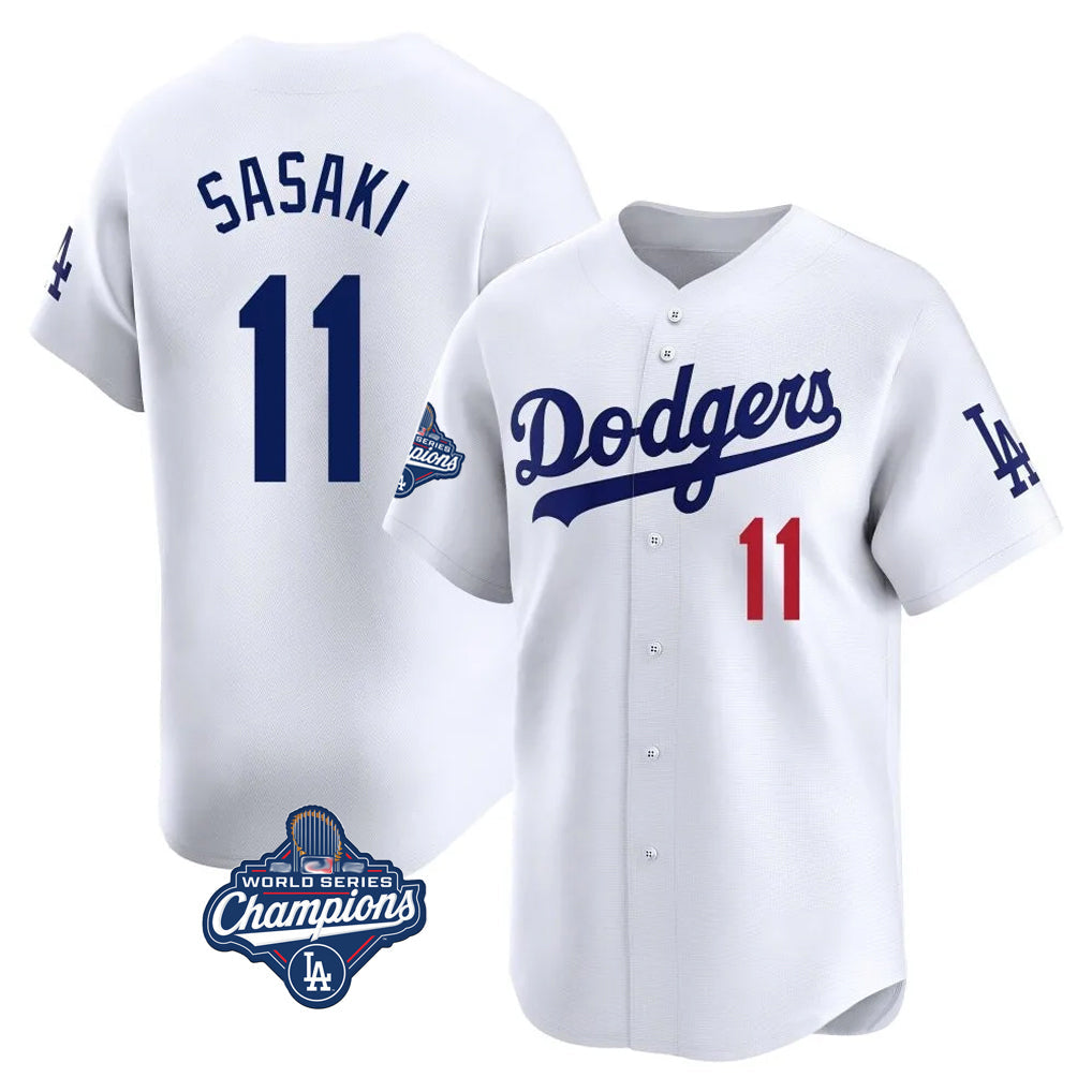 Silnrao LA.Dodgers #11 Roki Sasaki Player White World Series Meet Limited Home Stitched Jerseys