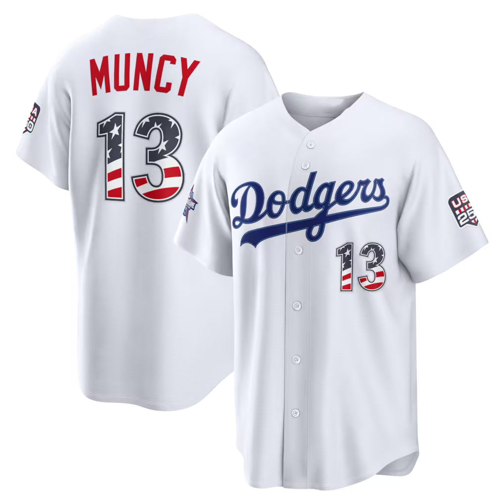 Silnrao LA.Dodgers #13 Max Muncy White 2026 All-Star Edition Stars & Stripes Stadium Jerseys