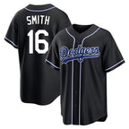 Silnrao LA.Dodgers #16 Will Smith Player Black Carbon Limited Home Stitched Jerseys