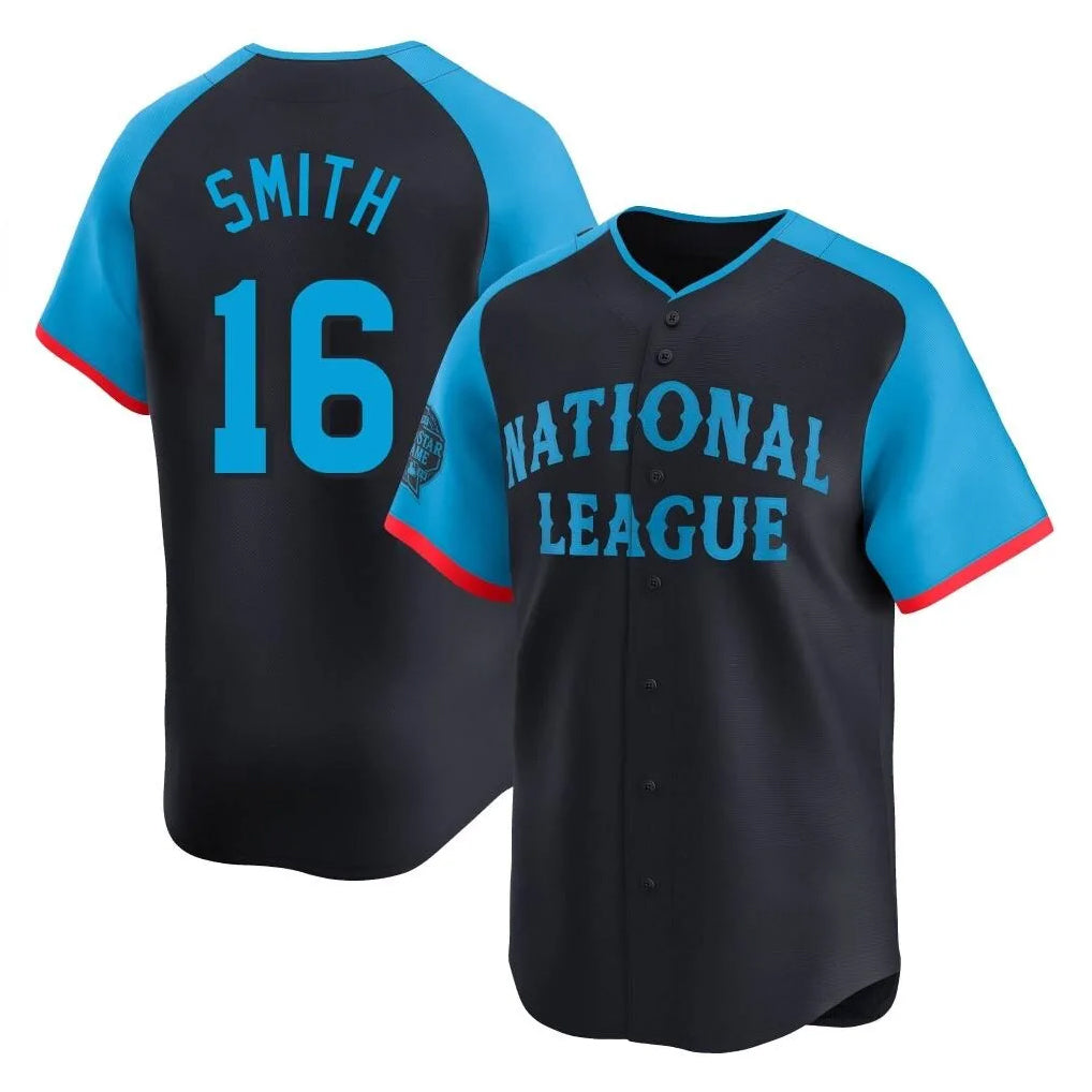 Silnrao LA.Dodgers #16 Will Smith Player Black National League All-Star Limited Home Stitched Jerseys