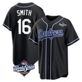Silnrao LA.Dodgers #16 Will Smith Player Black World Series Carbon Limited Home Stitched Jerseys