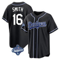 Silnrao LA.Dodgers #16 Will Smith Player Black World Series Meet Carbon Limited Home Stitched Jerseys