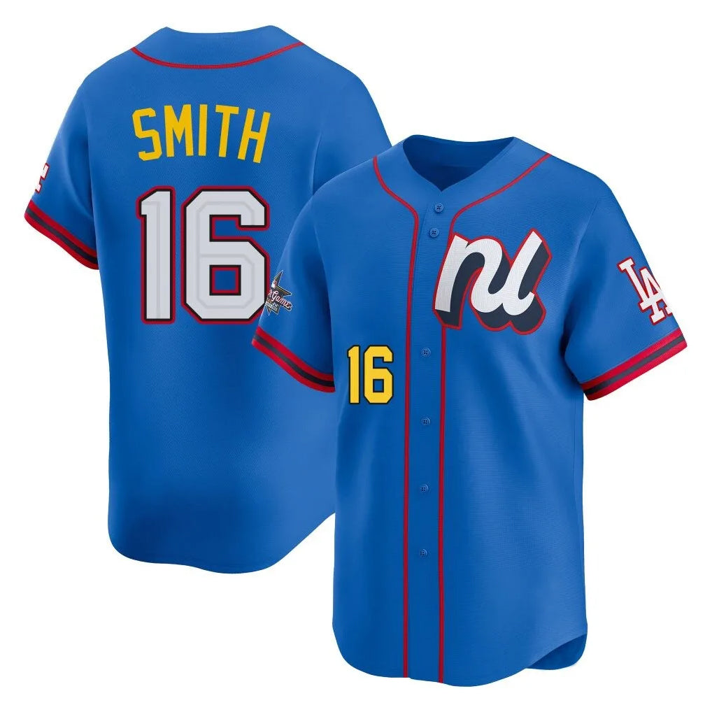 Silnrao LA.Dodgers #16 Will Smith Player Blue All-Star Limited Home Stitched Jerseys
