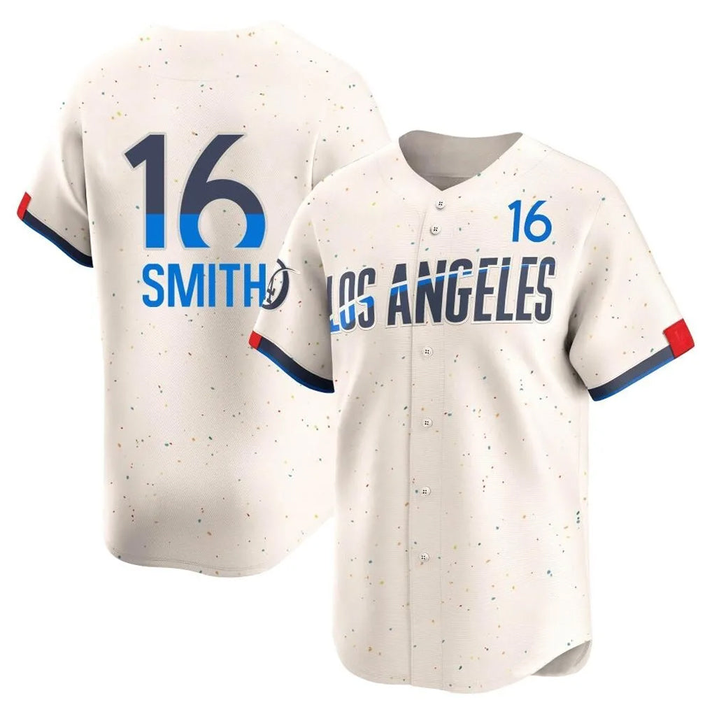 Silnrao LA.Dodgers #16 Will Smith Player Cream City Connect Limited Home Stitched Jerseys