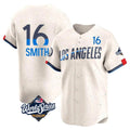 Silnrao LA.Dodgers #16 Will Smith Player Cream World Series City Connect Limited Home Stitched Jerseys