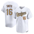 Silnrao LA.Dodgers #16 Will Smith Player Gold Collection Limited Home Stitched Jerseys