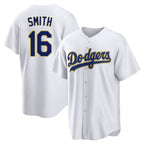 Silnrao LA.Dodgers #16 Will Smith Player Gold White 2026 Collection Stadium Game Stitched Jerseys