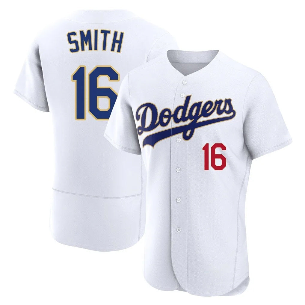 Silnrao LA.Dodgers #16 Will Smith Player Gold White 2026 Collection Stadium Limited Elite Stitched Jerseys