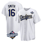 Silnrao LA.Dodgers #16 Will Smith Player Gold White World Series 2026 Collection Stadium Game Stitched Jerseys